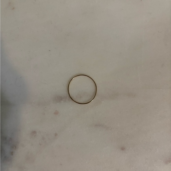 14k Solid Yellow Gold Thin Delicate Stacking Ring Size 6 1/2 - Picture 3 of 5